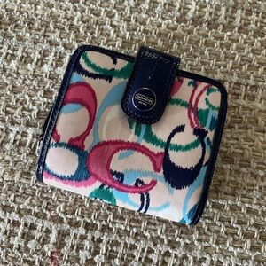 Coach Multicolor Patterned Wallet.